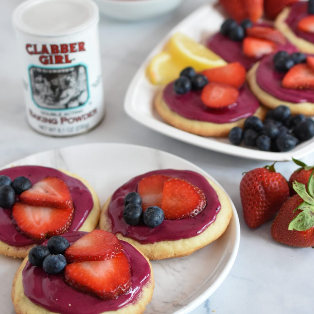 Lemon Cookies with Blueberry Frosting Clabber Girl (2)